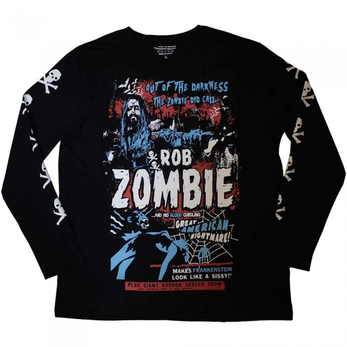 Front - Rob Zombie Unisex Adult Zombie Call Sleeve Print Long-Sleeved T-Shirt