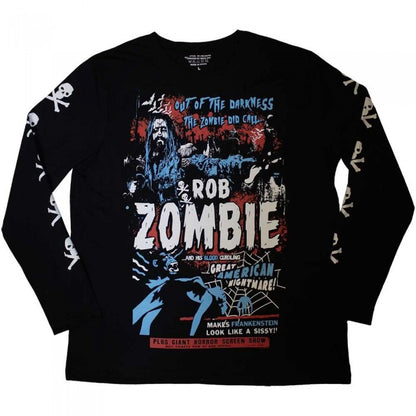 Front - Rob Zombie Unisex Adult Zombie Call Sleeve Print Long-Sleeved T-Shirt