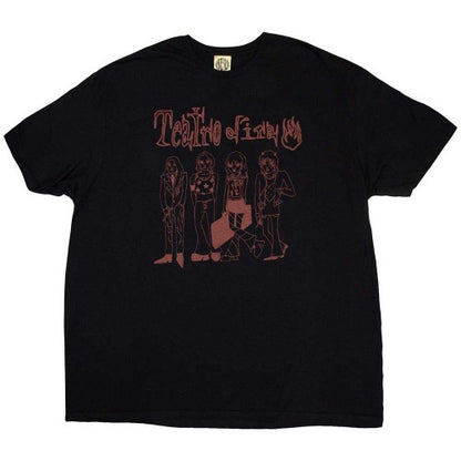Front - Maneskin Unisex Adult Teatro D´ira Doodle T-Shirt