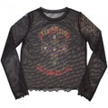 Front - Guns N Roses Womens/Ladies Appetite For Destruction Mesh Long-Sleeved Crop Top