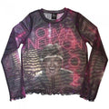 Front - Olivia Newton-John Womens/Ladies Physical Mesh Cropped Long-Sleeved Crop Top