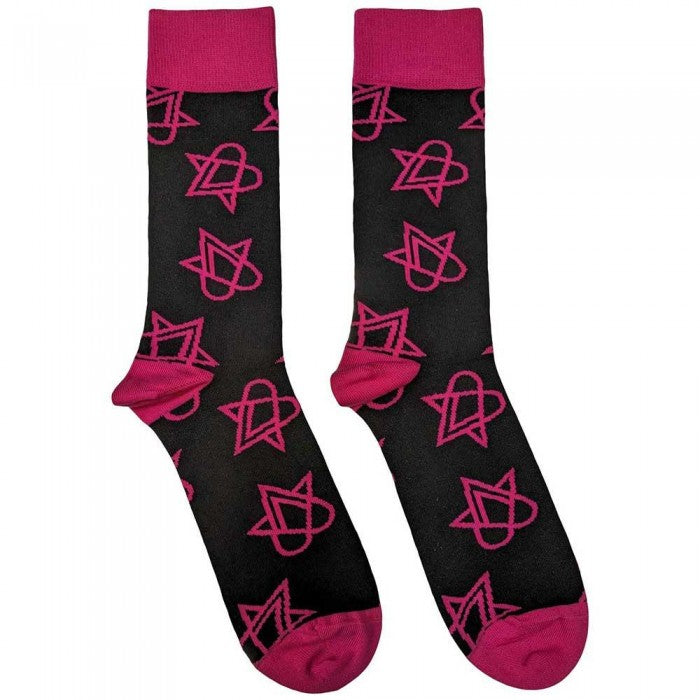 Front - Him Unisex Adult Mini Heartagrams Socks
