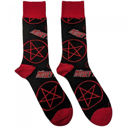 Front - Motley Crue Unisex Adult Logo & Pentagram Ankle Socks