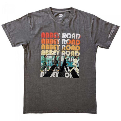 Front - The Beatles Unisex Adult Abbey Stacked Sleeve Print T-Shirt