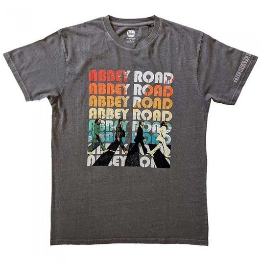 Front - The Beatles Unisex Adult Abbey Stacked Sleeve Print T-Shirt