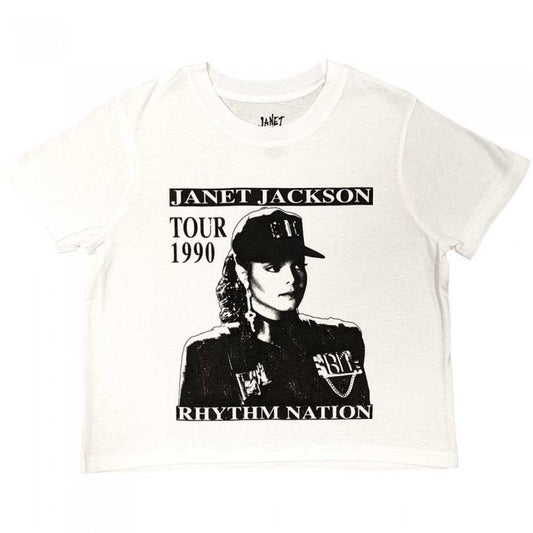 Front - Janet Jackson Womens/Ladies Rhythm Nation Crop Top