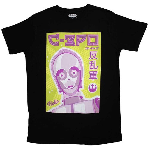 Front - Star Wars Unisex Adult C-3PO Japanese T-Shirt