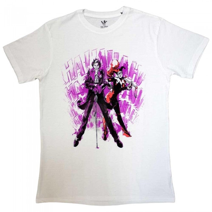 Front - The Joker Unisex Adult HaHa Harley Quinn T-Shirt