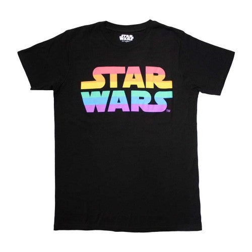 Front - Star Wars Unisex Adult Rainbow Logo T-Shirt