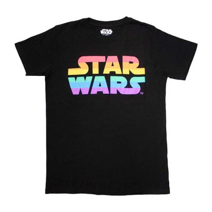 Front - Star Wars Unisex Adult Rainbow Logo T-Shirt