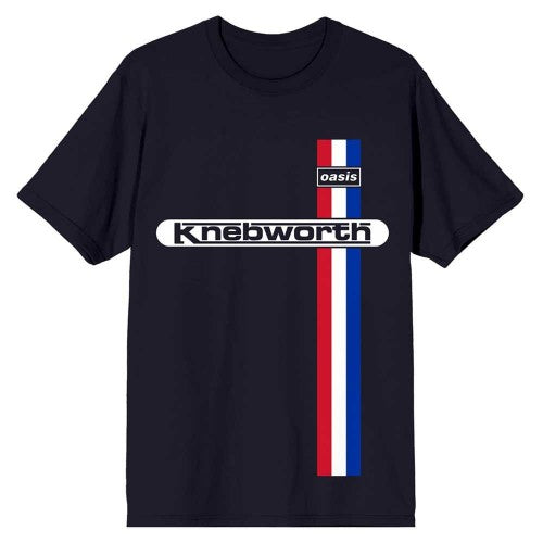 Front - Oasis Unisex Adult Knebworth Vertical Stripe T-Shirt