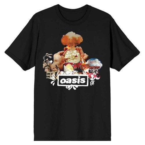 Front - Oasis Unisex Adult Atomic Collage T-Shirt
