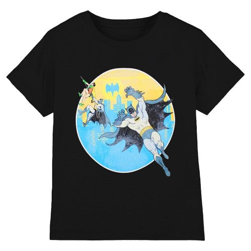 Front - DC Comics Unisex Adult Batman Bat Leap T-Shirt