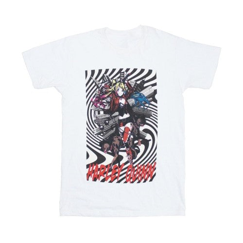 Front - Harley Quinn Unisex Adult Spiral T-Shirt