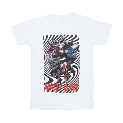 Front - Harley Quinn Unisex Adult Spiral T-Shirt