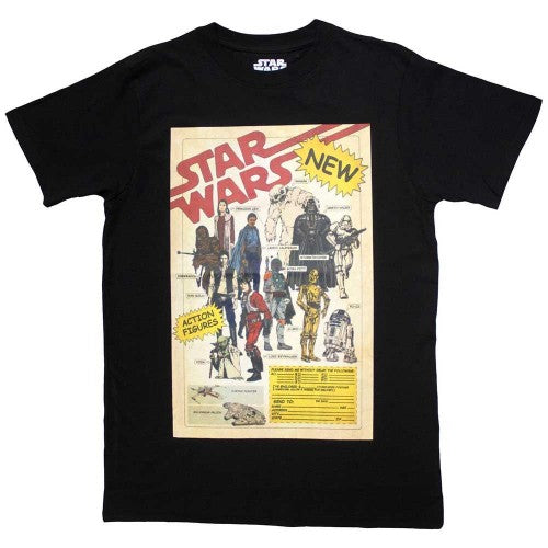 Front - Star Wars Unisex Adult Action Figures T-Shirt