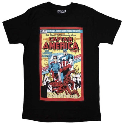 Front - Captain America Unisex Adult Living Legend Comic Cover T-Shirt