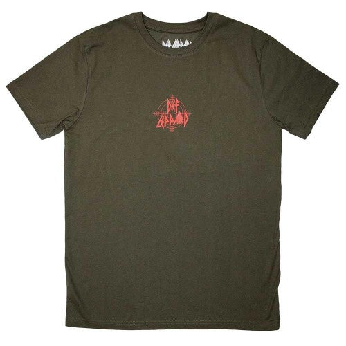 Front - Def Leppard Unisex Adult Mini Target Logo T-Shirt