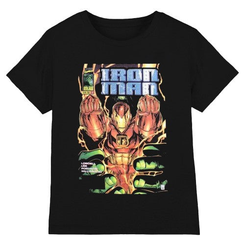 Front - Iron Man Unisex Adult Iron Man Fist Comic Cover T-Shirt