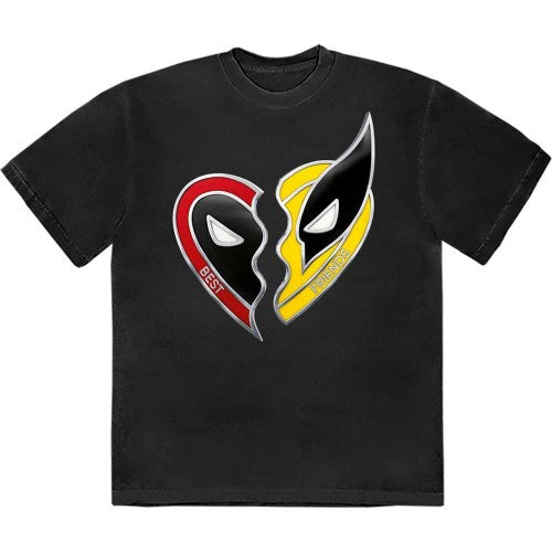 Front - Marvel Comics Unisex Adult Best Friends Deadpool T-Shirt