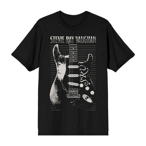 Front - Stevie Ray Vaughan Unisex Adult Guitar T-Shirt