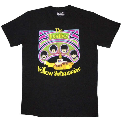 Front - The Beatles Unisex Adult Yellow Submarine Heads In Circles V2 T-Shirt