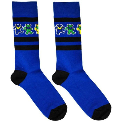 Front - Grateful Dead Unisex Adult Dancing Bear Strip Socks