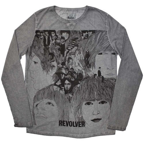 Front - The Beatles Unisex Adult Revolver Stone Wash Sweatshirt