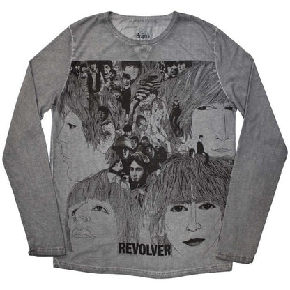 Front - The Beatles Unisex Adult Revolver Stone Wash Sweatshirt