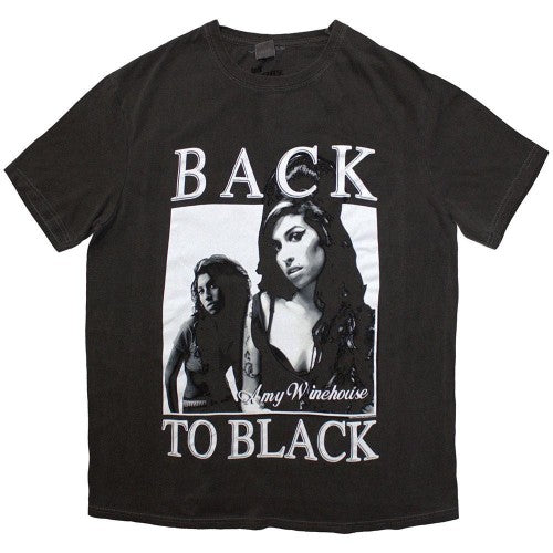 Front - Amy Winehouse Unisex Adult Back To Black Washed T-Shirt