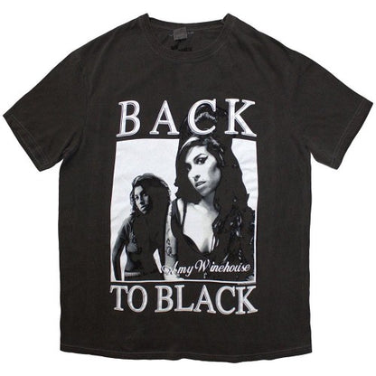 Front - Amy Winehouse Unisex Adult Back To Black Washed T-Shirt