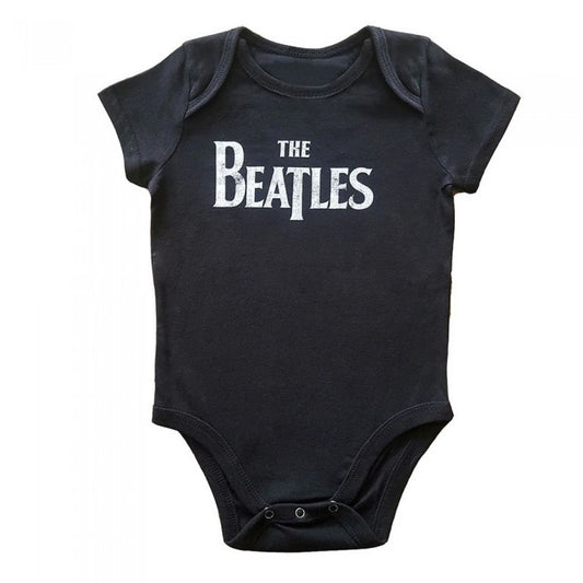 Front - The Beatles Baby Drop T Logo Babygrow