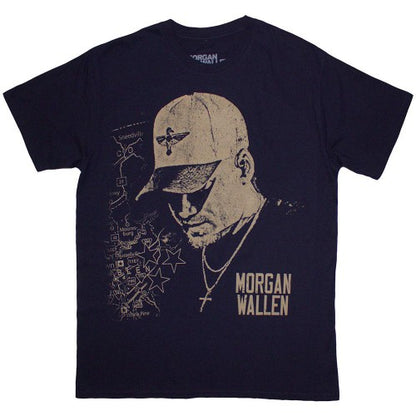 Front - Morgan Wallen Unisex Adult Cap T-Shirt