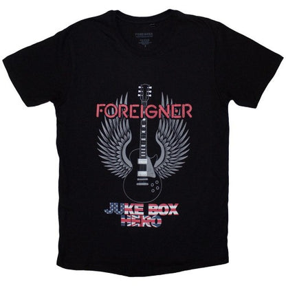 Front - Foreigner Unisex Adult Juke Box Hero T-Shirt
