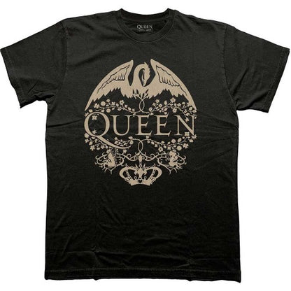 Front - Queen Unisex Adult Floral Crest T-Shirt