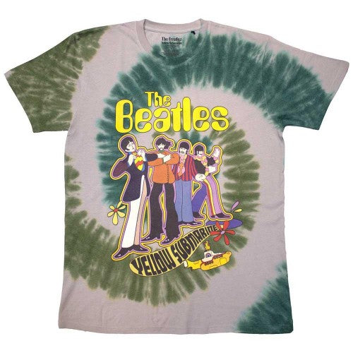 Front - The Beatles Unisex Adult Yellow Submarine Band In Line Washed T-Shirt