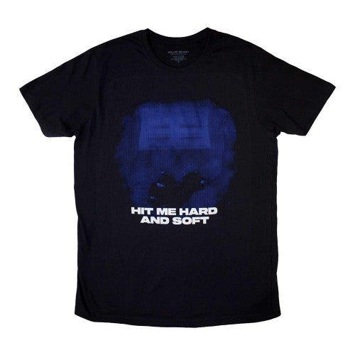 Front - Billie Eilish Unisex Adult Hit Me Hard And Soft Blue Lines T-Shirt