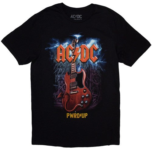 Front - AC/DC Unisex Adult PWR-UP EU Tour ´24 Guitar Back Print T-Shirt