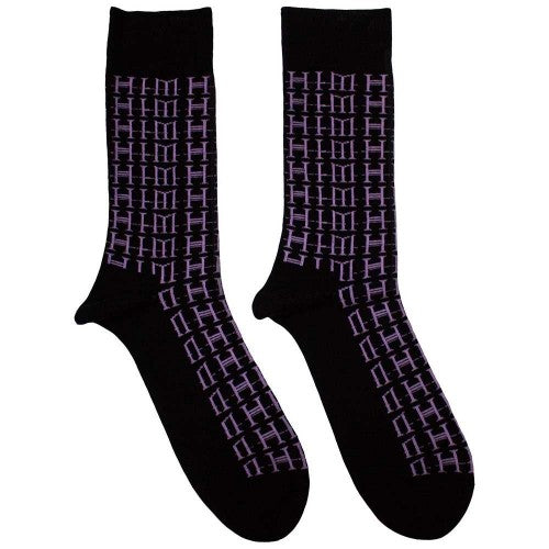 Front - Him Unisex Adult Repeat Logo Ankle Socks