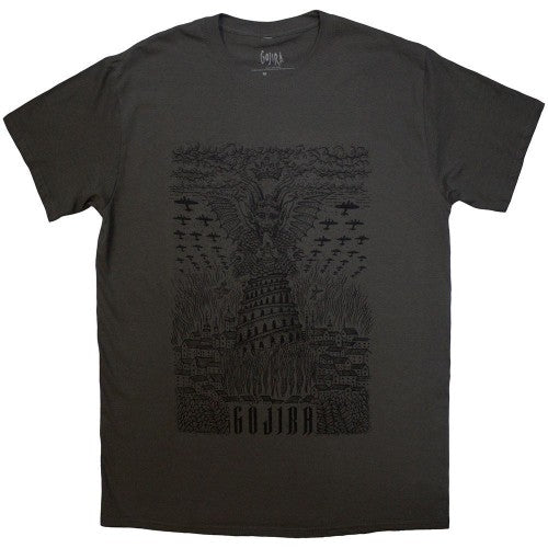 Front - Gojira Unisex Adult Demon Village T-Shirt