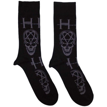 Front - Him Unisex Adult Heartagram Skull Ankle Socks