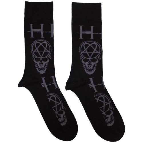 Front - Him Unisex Adult Heartagram Skull Ankle Socks