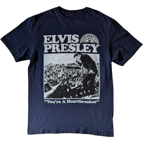 Front - Elvis Presley Unisex Adult You´re A Heartbreaker Sun Records T-Shirt