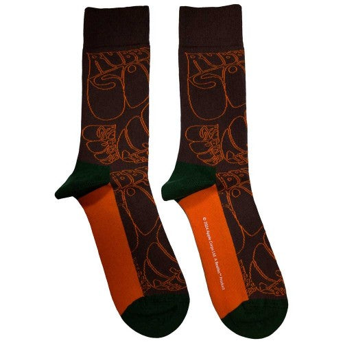 Front - The Beatles Unisex Adult Rubber Soul Text Outlines Repeat Socks