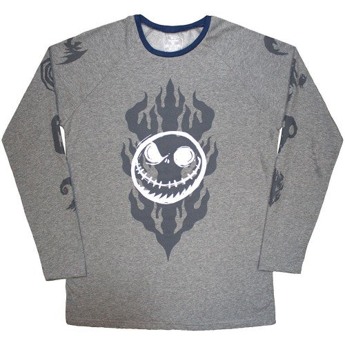 Front - The Nightmare Before Christmas Unisex Adult Flaming Jack Long-Sleeved T-Shirt