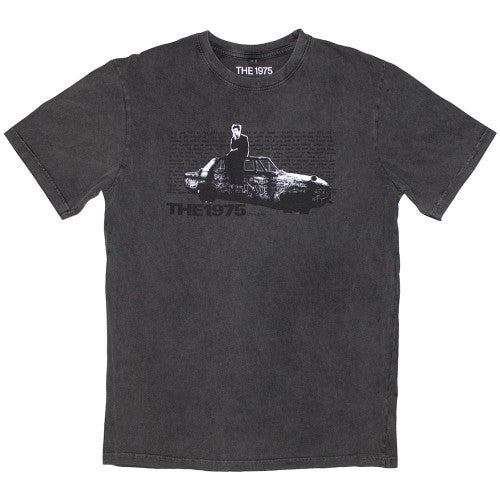 Front - The 1975 Unisex Adult Car Photo Stone Wash T-Shirt