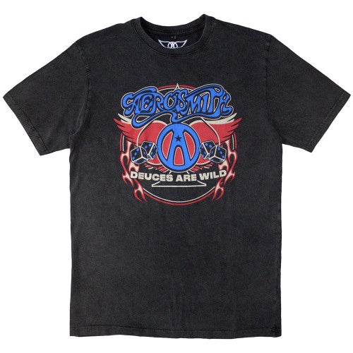 Front - Aerosmith Unisex Adult Rainbow Spade Stone Wash T-Shirt