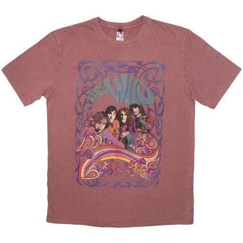 Front - The Who Unisex Adult Psych Floral Stone Wash T-Shirt