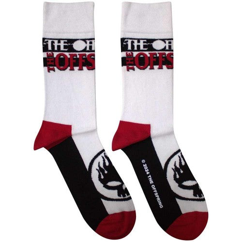 Front - The Offspring Unisex Adult Flaming Skull Logo Socks