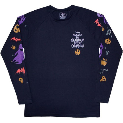 Front - The Nightmare Before Christmas Unisex Adult Ghoul Embellished Long-Sleeved T-Shirt